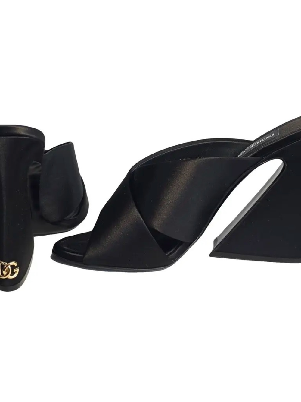 Dolce & Gabbana Black Crisscross Mule Slides - Picture 4 of 17